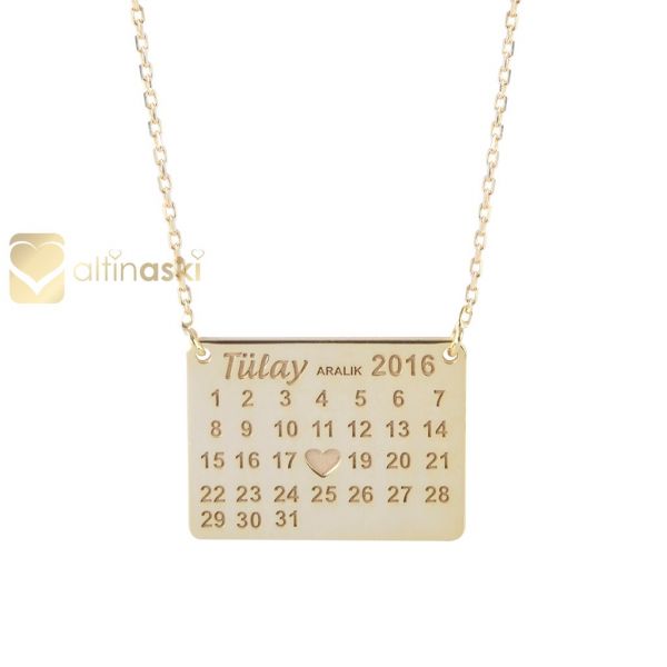 Takvim İsimli Altın Kolye FYA172 - Altınaşkı