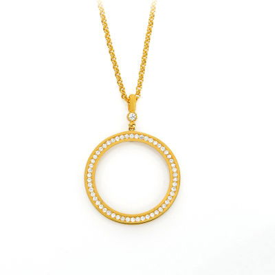 Tam Altın Çerçeve Kolye 14CRCV11 - Altınaşkı