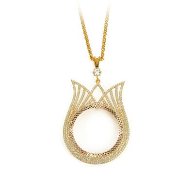 Tam Altın Çerçeve Kolye 14CRCV8 - Altınaşkı