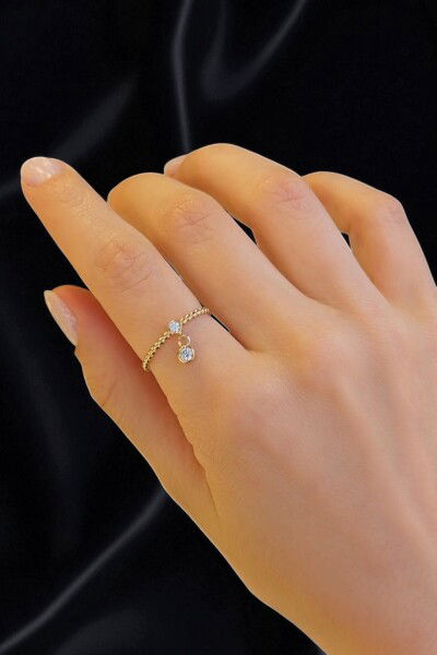 Taş Sallantılı Altın Yüzük 14YZ7654 - Altınaşkı