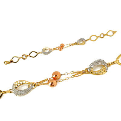 Taşlı Altın Bileklik 14KNY83 - Altınaşkı