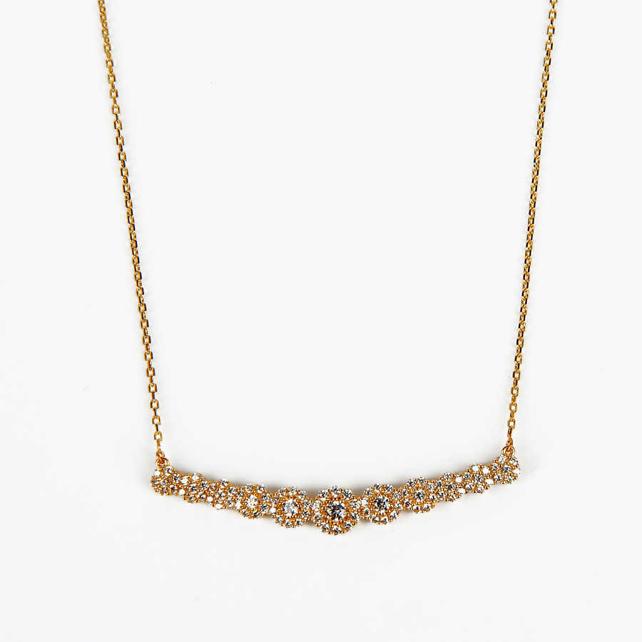 Taşlı Altın Kolye 14KLY465 - 1