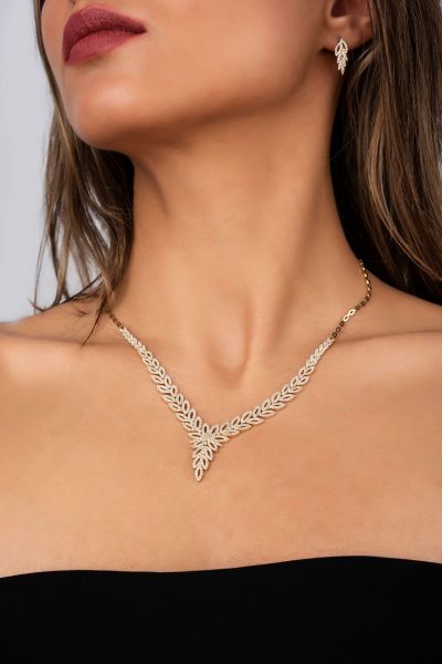 Taşlı Altın Kolye 14KLY6060 - Altınaşkı