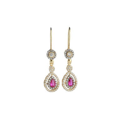 Taşlı Altın Küpe 14KP212 - Altınaşkı