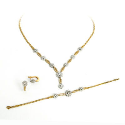 Taşlı Altın Takı Seti 14SET11 - Altınaşkı