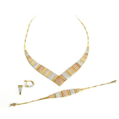 Taşlı Altın Takı Seti 14SET12 - Altınaşkı