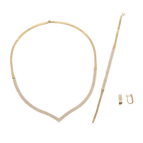 Taşlı Altın Takı Seti 14SET60 - Altınaşkı