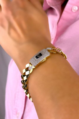 Taşlı Altınaşkı Gurmet Altın Bileklik 14KNY313 - 2