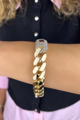 Taşlı Altınaşkı Gurmet Altın Bileklik 14KNY321 - 2