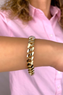 Taşlı Altınaşkı Gurmet Altın Bileklik 14KNY324 - 2