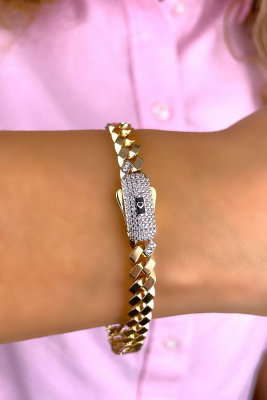 Taşlı Altınaşkı Gurmet Altın Bileklik 14KNY333 - 1