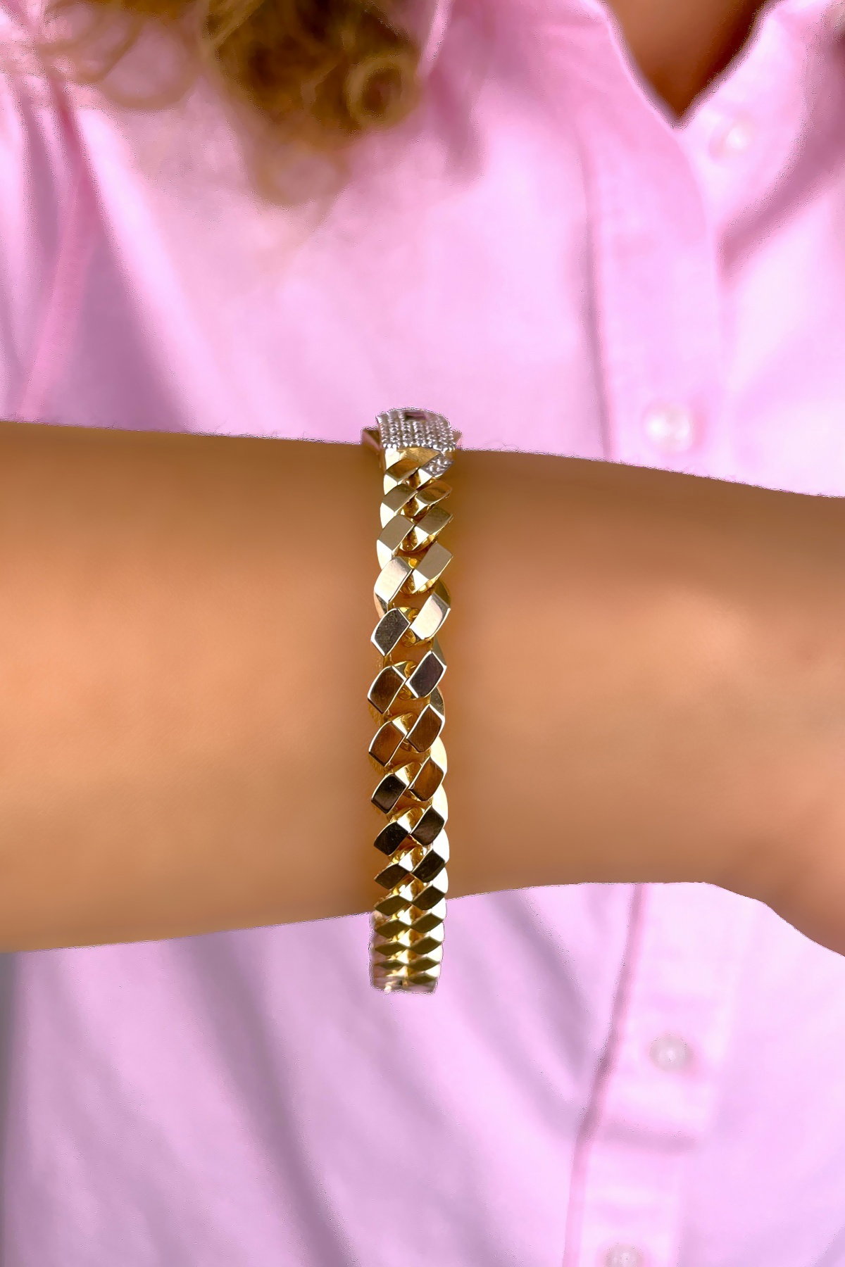 Taşlı Altınaşkı Gurmet Altın Bileklik 14KNY333 - 2