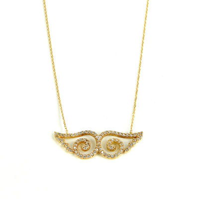 Taşlı Angel Kolye 14KLY2 - Altınaşkı