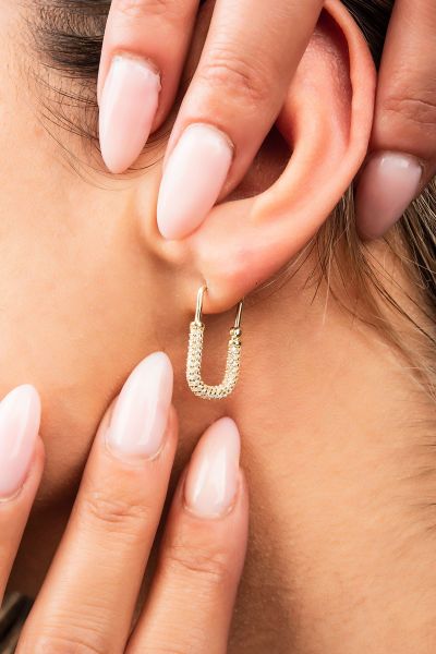 Taşlı Ataş Altın Küpe 14KP2231 - Altınaşkı