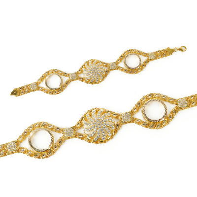 Taşlı Çeyrek Çerçeveli Altın Bileklik 14KNY132 - Altınaşkı