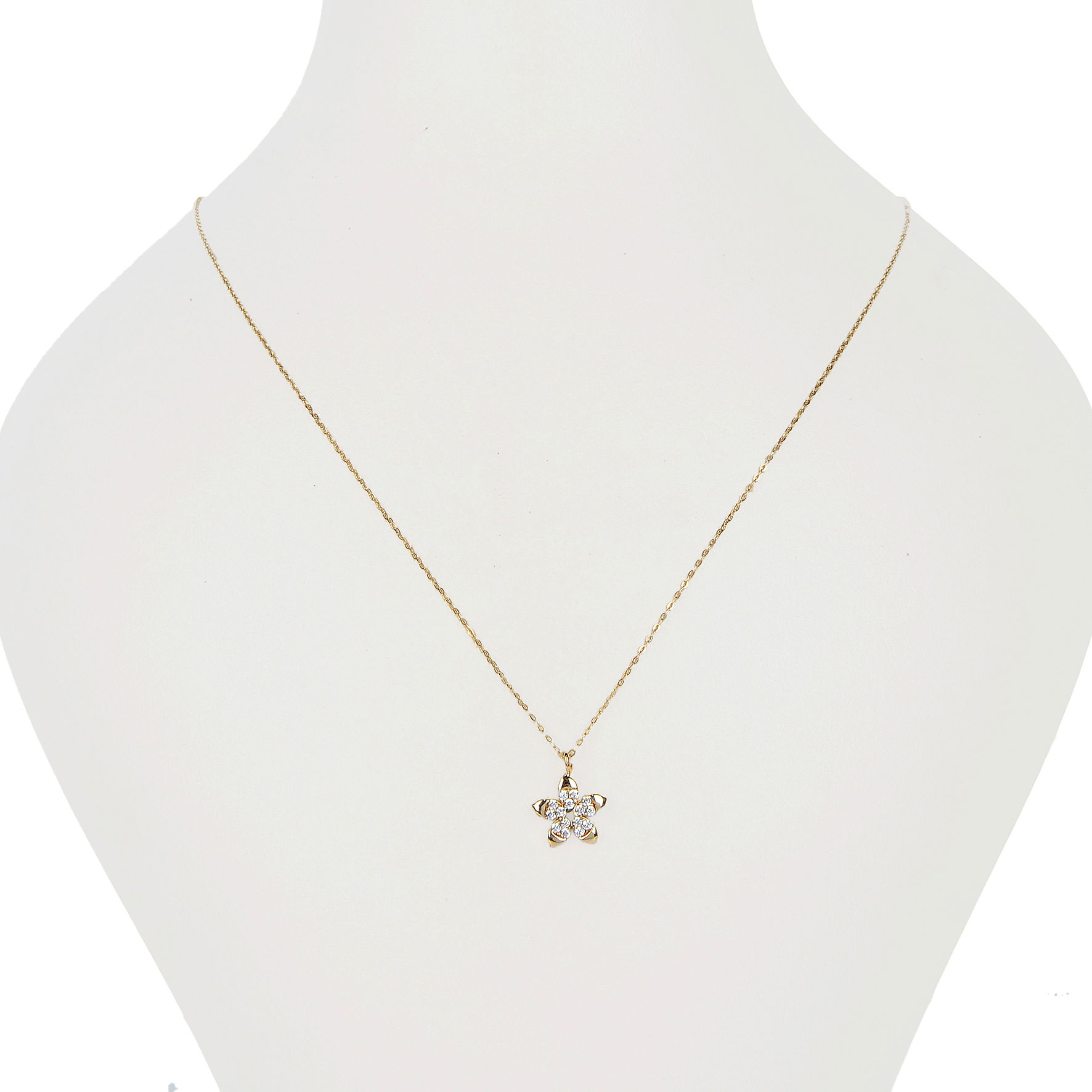 Taşlı Çiçek Hayalet Altın Kolye 8KLY789 - 1