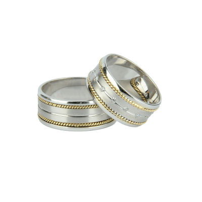 Taşlı Çift Alyans 14ALY221 - Altınaşkı