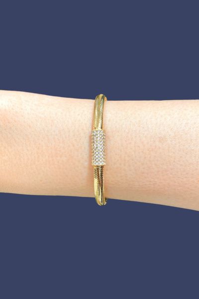 Taşlı Esnek Altın Bileklik 14KNY3256 - Altınaşkı