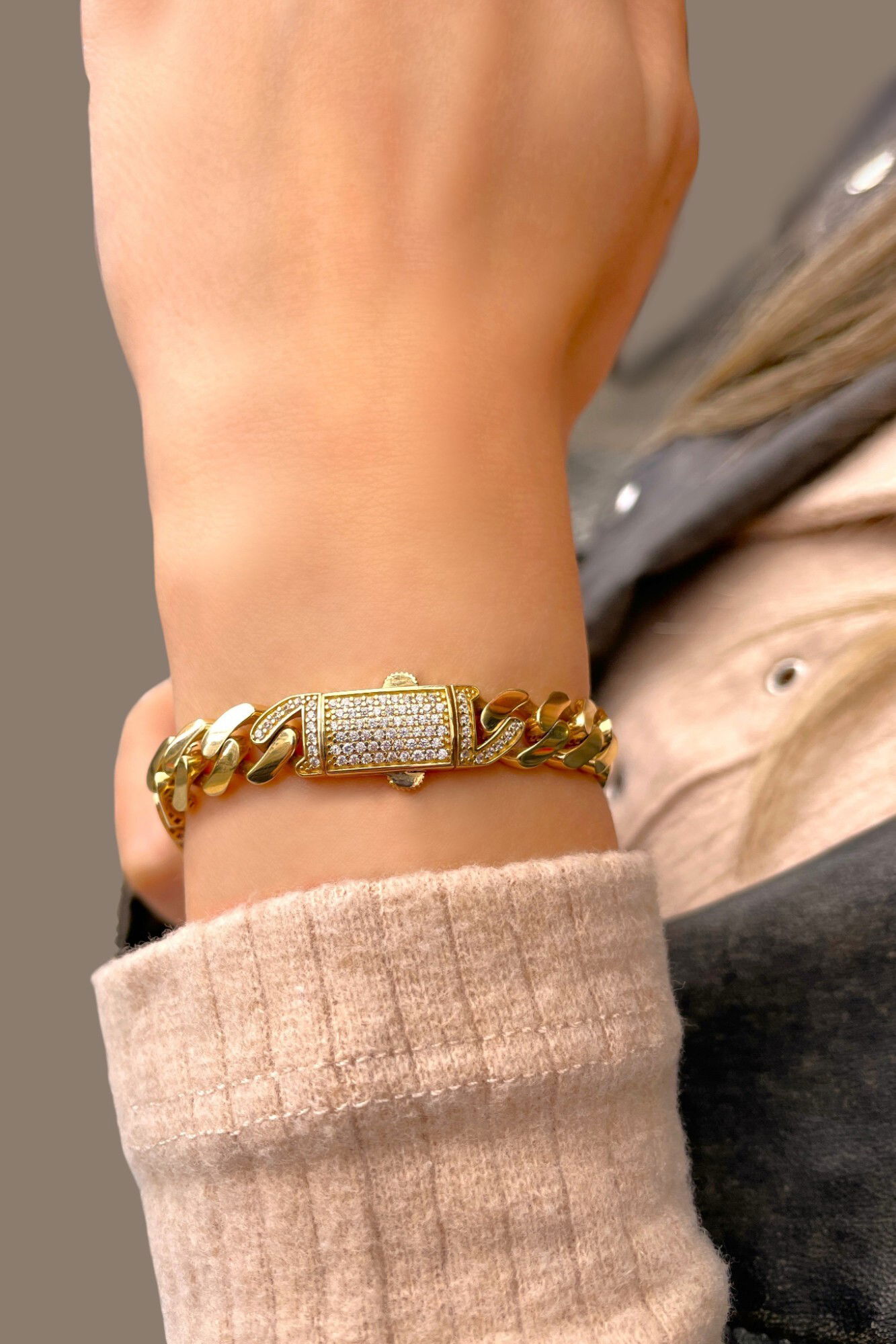 Taşlı Gurmet Altın Bileklik 14KNY6363 - 1