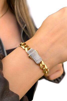 Taşlı Gurmet Altın Bileklik 14KNY9345 - 1