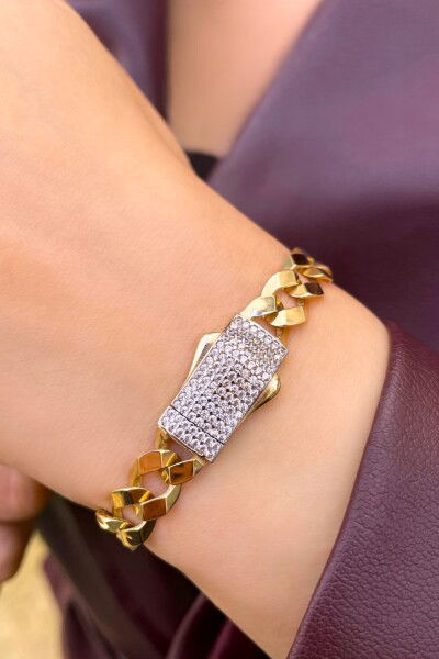 Taşlı Gurmet Altın Bileklik 14KNY9349 - Altınaşkı