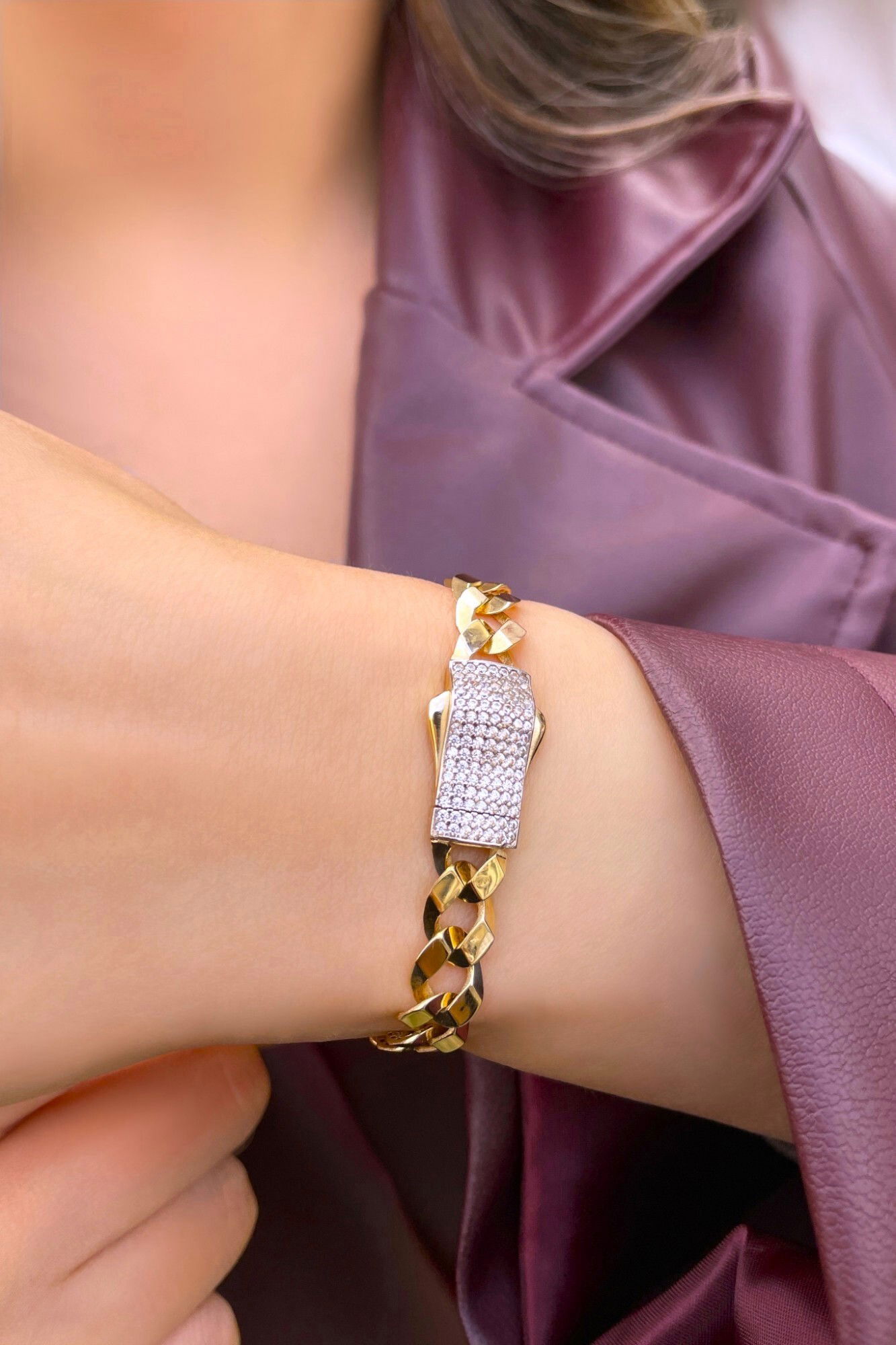 Taşlı Gurmet Altın Bileklik 14KNY9349 - 2