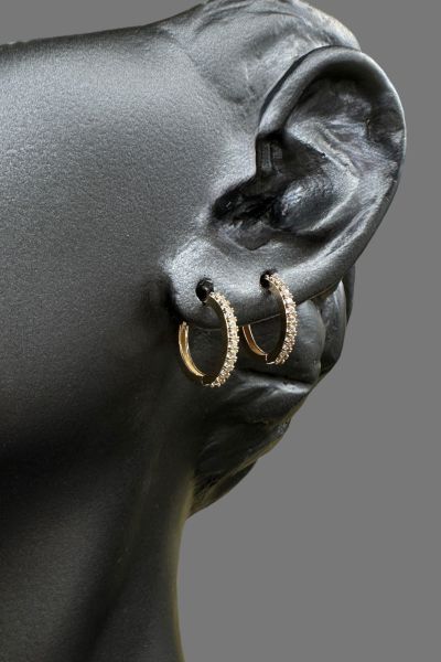 Taşlı Halka Altın Küpe 14KP7181 - Altınaşkı