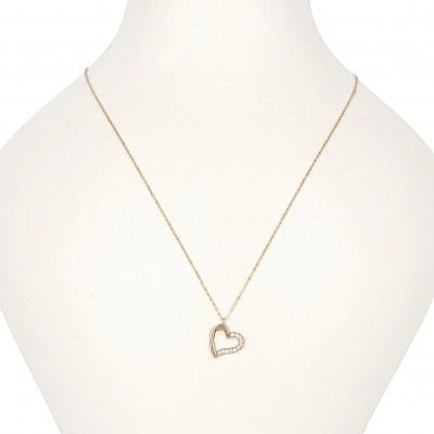 Taşlı Kalp Hayalet Altın Kolye 8KLY795 - 3