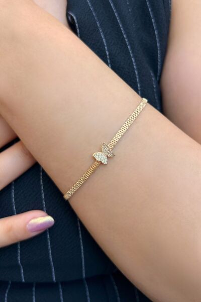 Taşlı Kelebek Petra Altın Bileklik 14KNY4794 - Altınaşkı