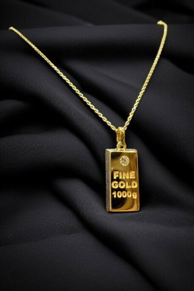 Taşlı Külçe Altın Kolye 8KLY8765 - Altınaşkı