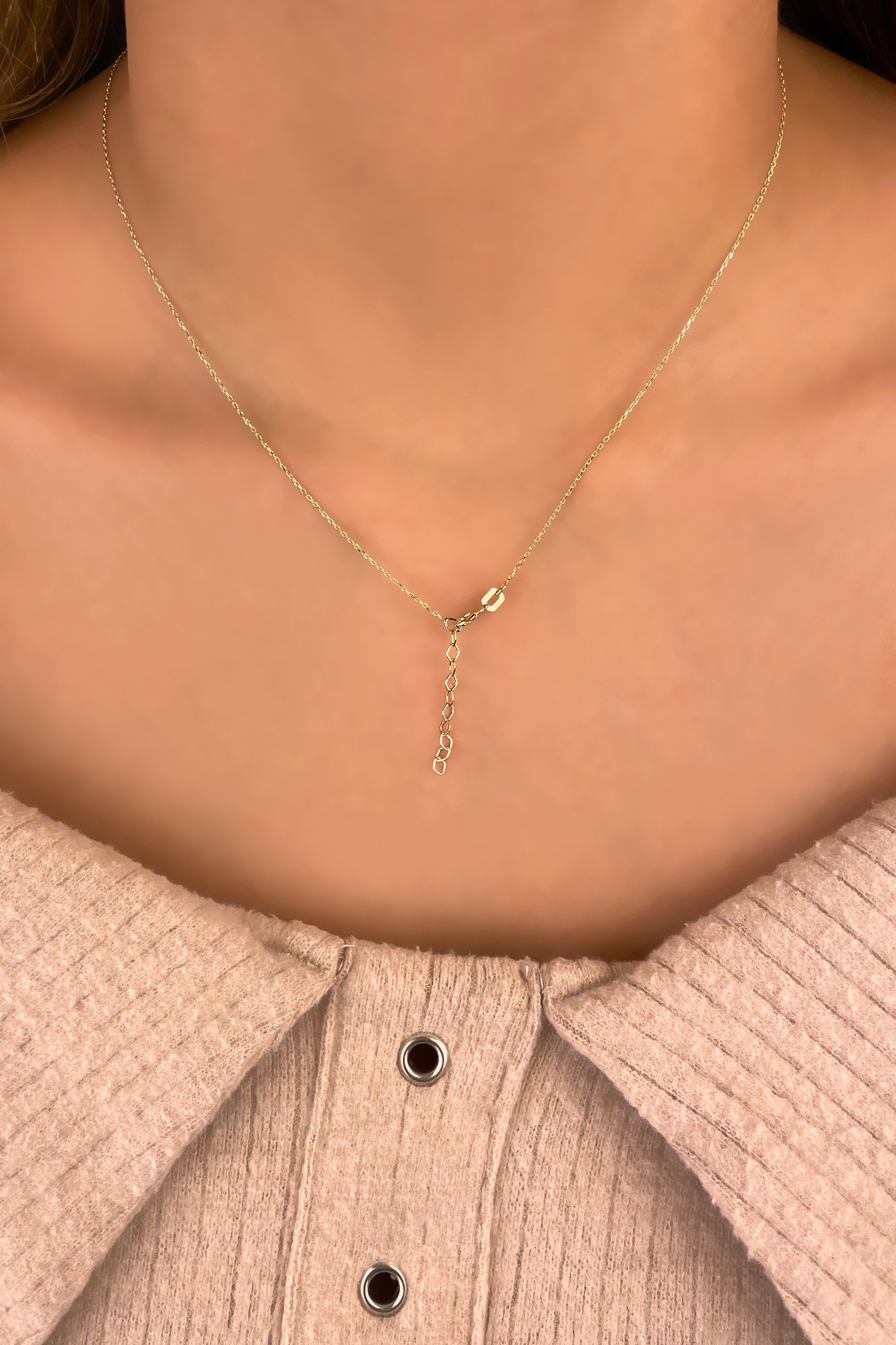 Taşlı Külçe Altın Kolye 8KLY8765 - 4