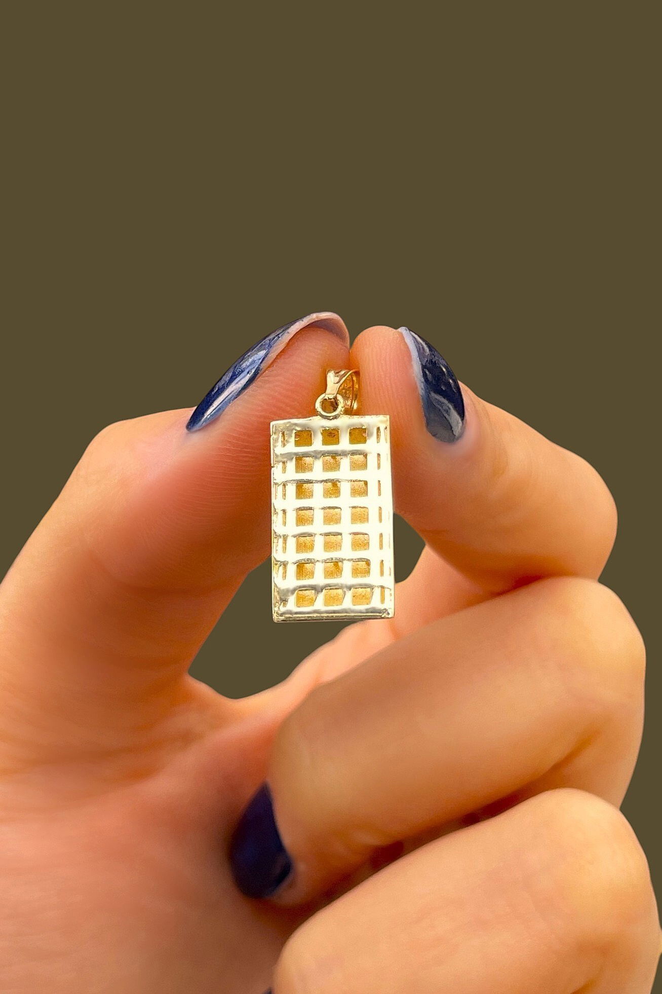 Taşlı Külçe Altın Kolye ucu 14KLY9723 - 3