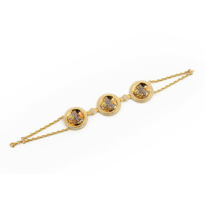 Taşlı Tuğralı Bileklik 14KNY144 - Altınaşkı