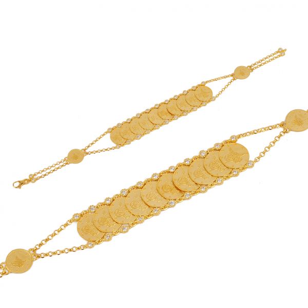 Taşlı Tuğralı Bileklik 14KNY550 - Altınaşkı