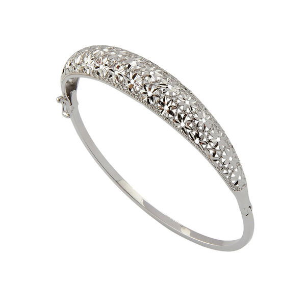 Taşsız Beyaz Altın Kelepçe Bilezik 14KLPC222 - Altınaşkı