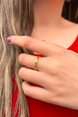 Tek Sıra Ajda Altın Yüzük 8YZK533 - 1