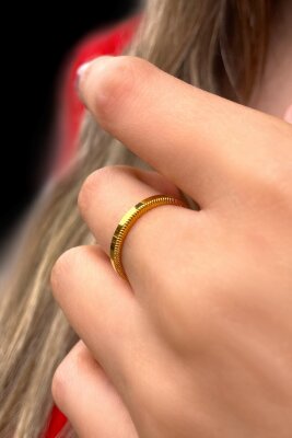 Tek Sıra Ajda Altın Yüzük 8YZK533 - 3