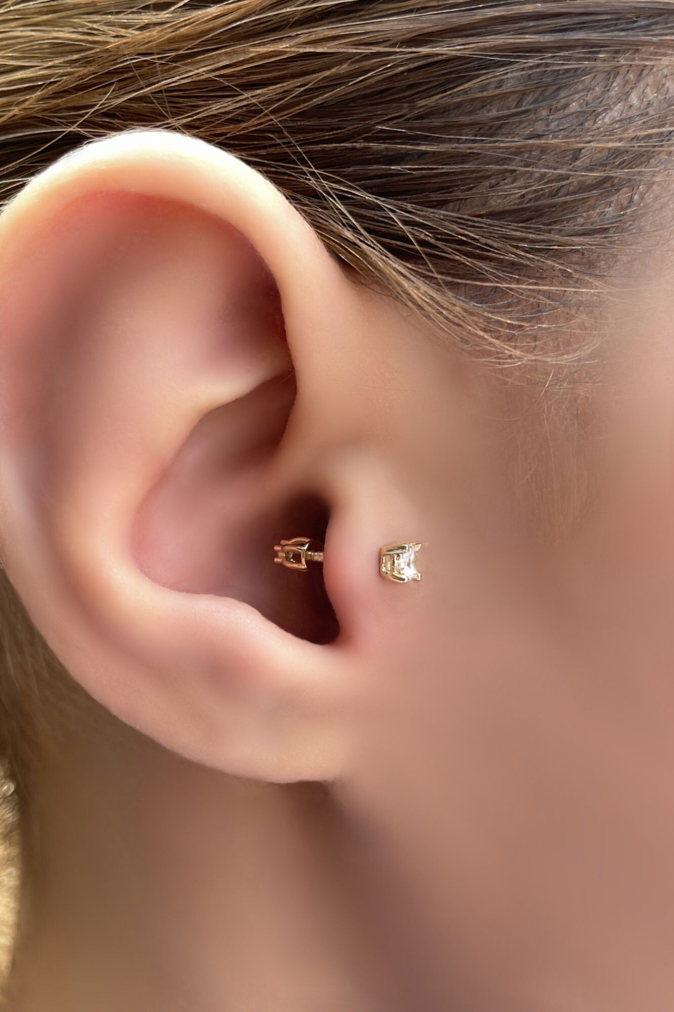 Tektaş Altın Tragus Küpe 14KP8570 - 2