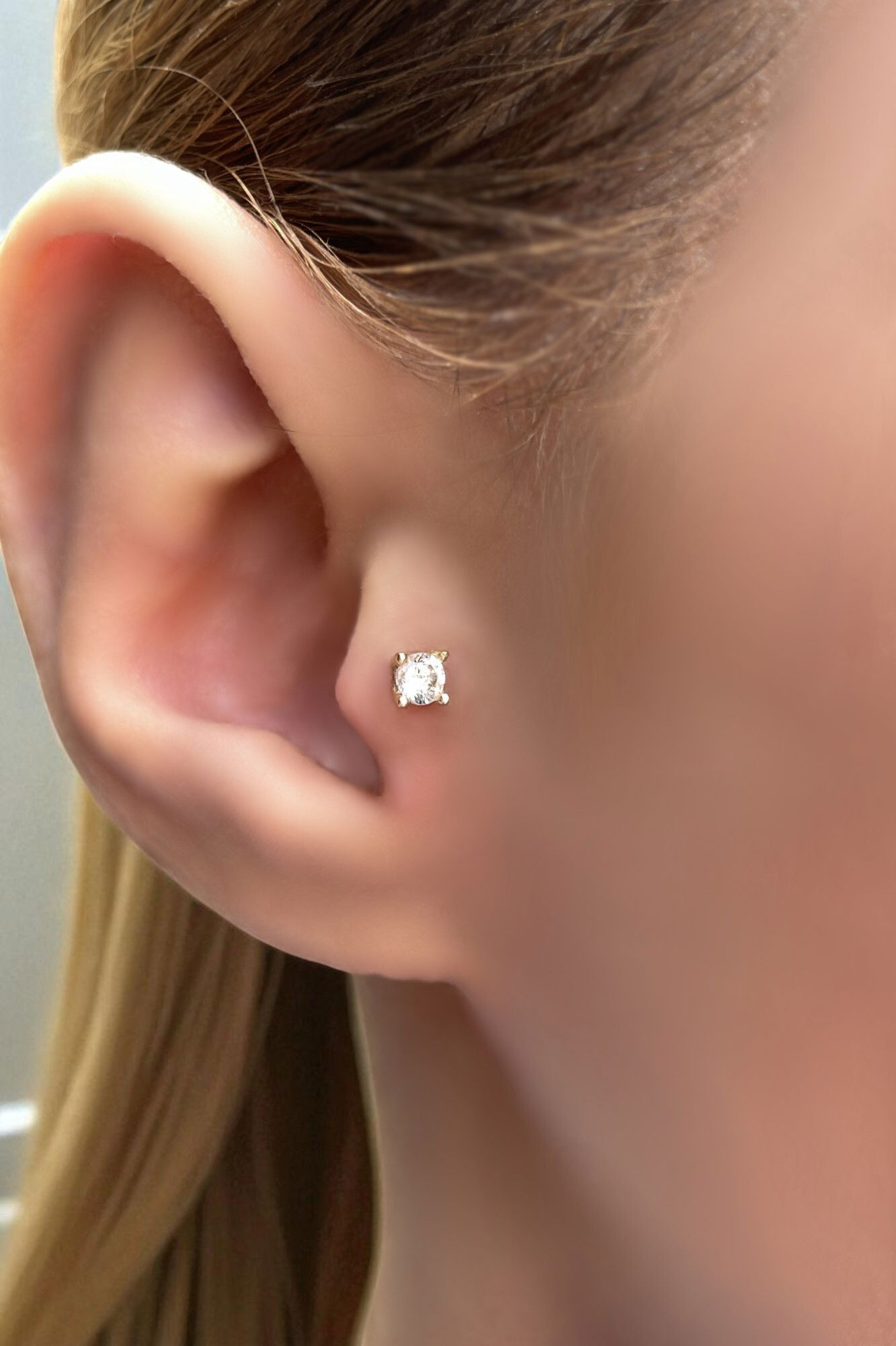 Tektaş Altın Tragus Küpe 14KP8570 - 1