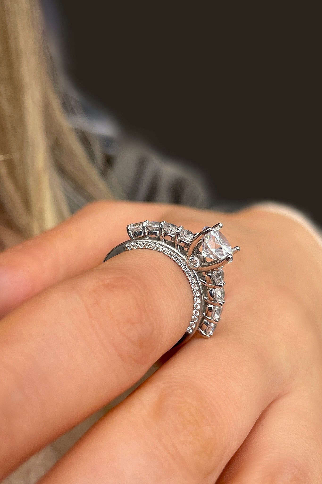 Tektaş Beyaz Altın Yüzük 14YZ7882 - 2