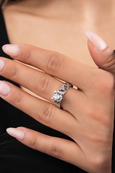 Tektaş Gurmet Beyaz Altın Yüzük 14YZ4190 - Altınaşkı