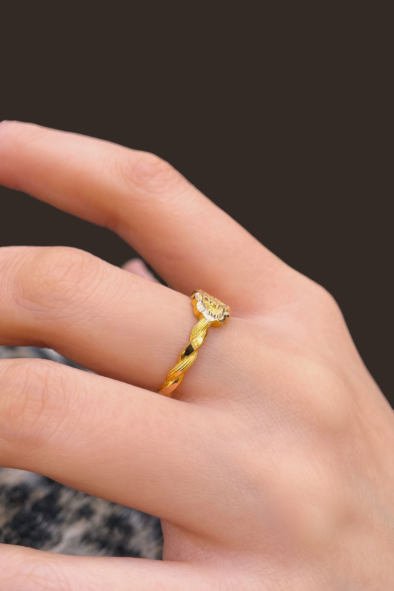 Tokalı Burma Altın Yüzük 8YZK661 - 2