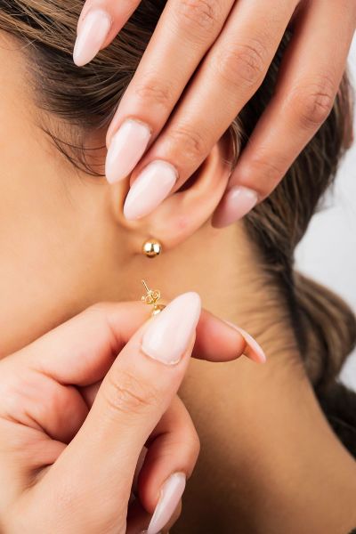 Top Altın Küpe 14KP403 - Altınaşkı