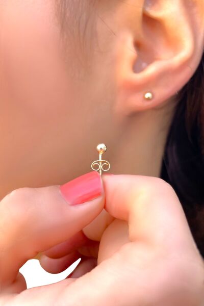 Top Altın Küpe 14KP807 - Altınaşkı