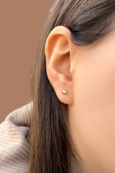 Top Altın Küpe 8KP542 - Altınaşkı