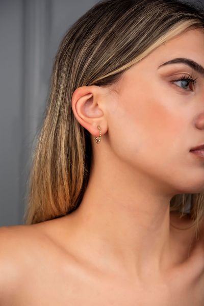 Top Halka Altın Küpe 14KP2457 - Altınaşkı