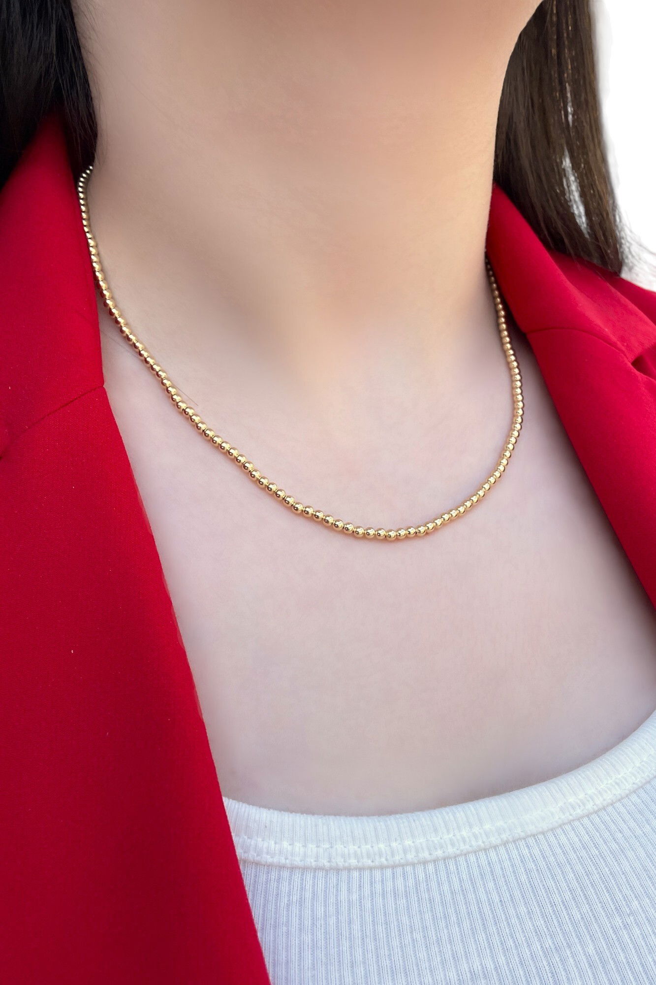 Topçuk Altın Kolye 14KLY6759 - 1
