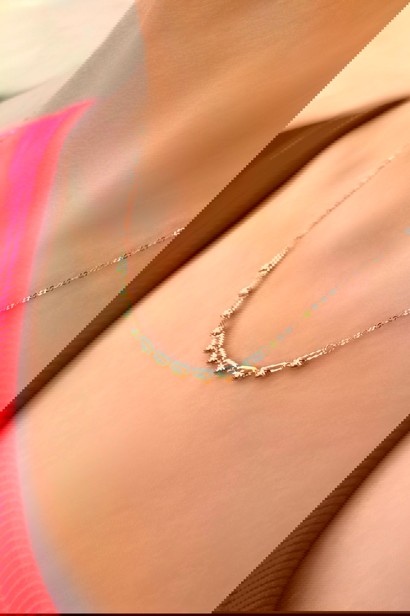 Toplu Ataş Altın Kolye 14KLY449 - 1