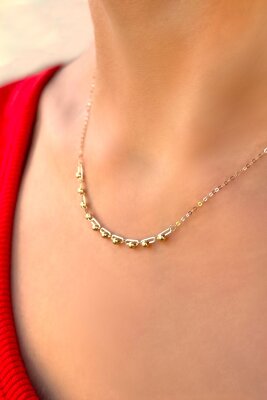 Toplu Ataş Altın Kolye 14KLY449 - 1