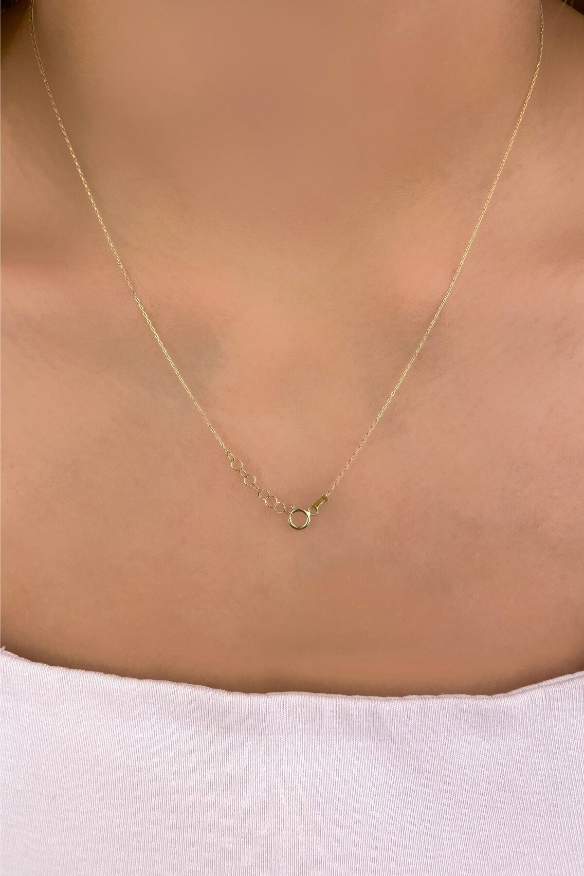 Toplu Çiçek İtalyan Altın Kolye 14KLY1130 - 3